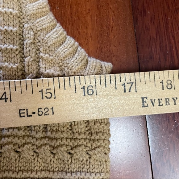 Lauren Ralph Lauren Cable Knit Sweater Vest Sleeveless Tan Women's Sz L  B9 - Picture 11 of 11